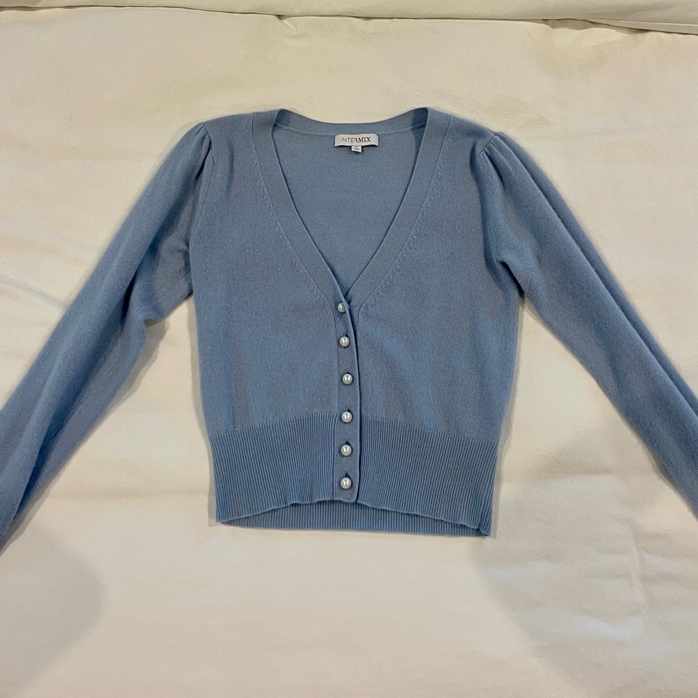 INTERMIX Light Blue Cardigan
